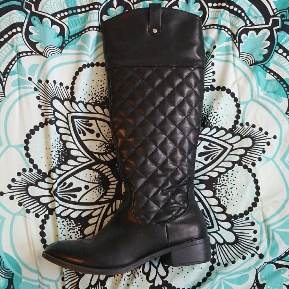 Black Quilted Boot
